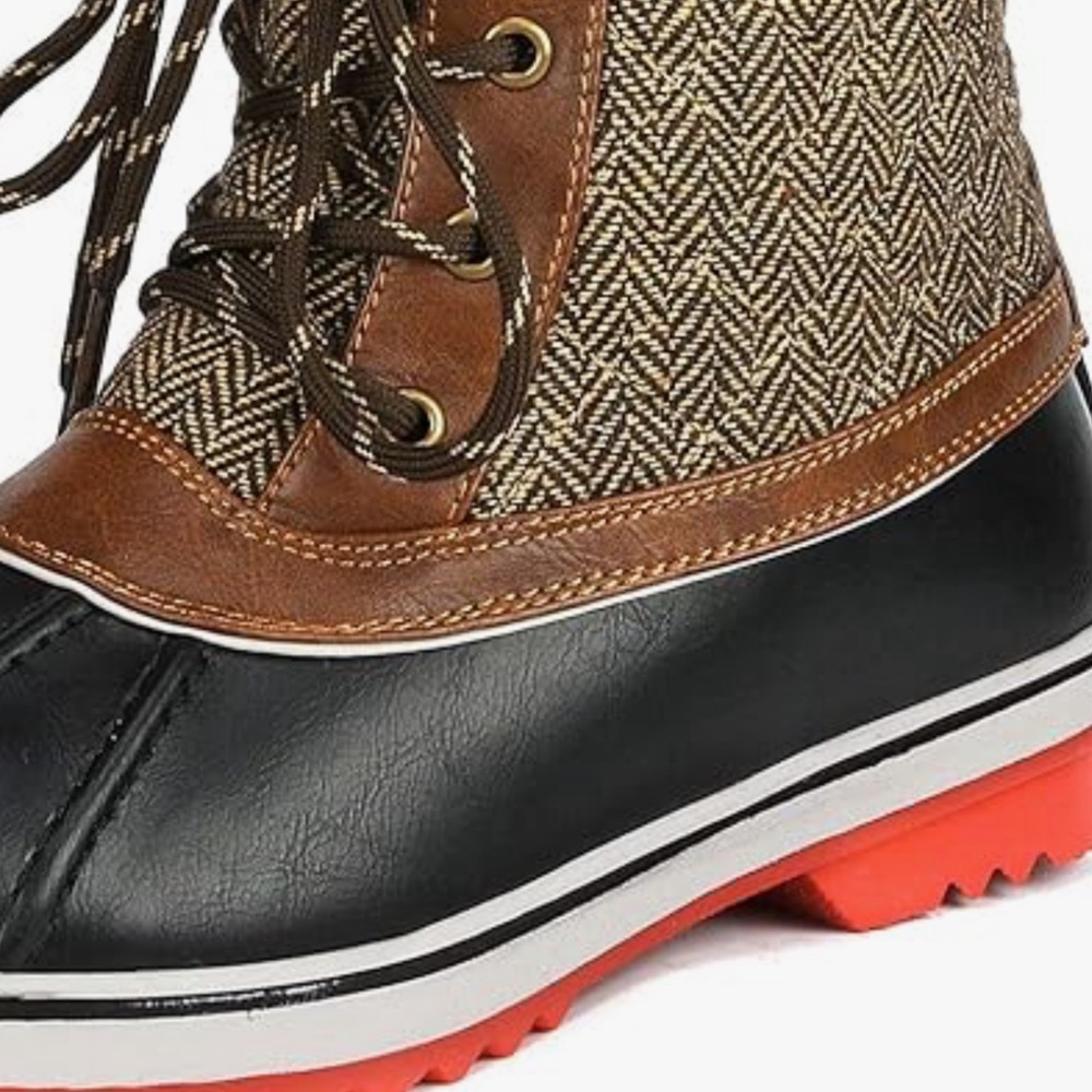 Dream Pair warm fur-lined faux-lace up boots. Waterproof!